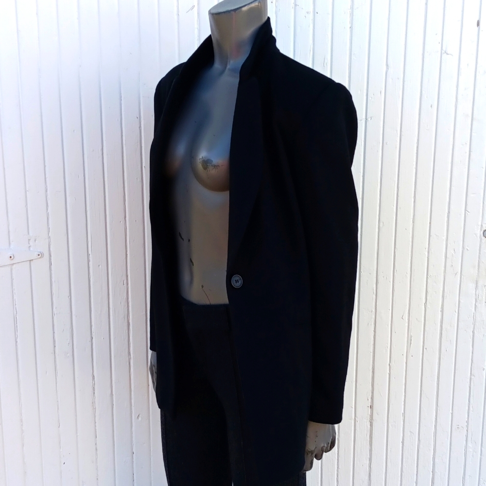 NORTON Mc NORTON PETITES LADIES PURE WOOLMARK  VINTAGE BLACK LUXURY BLAZER - Picture 3 of 17